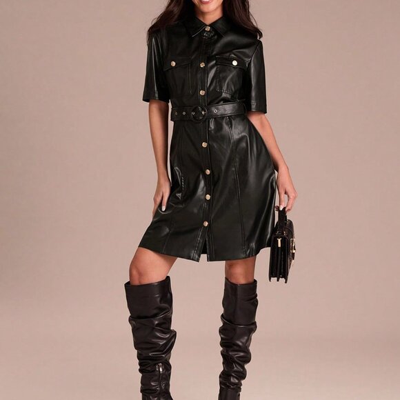 Black Elegant Women's Mini Dress - Picture 7 of 7